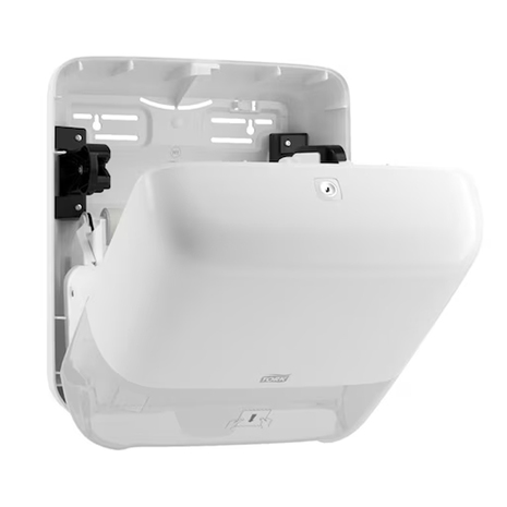 Avtomatski podajalnik brisač v roli 551000 TORK je bele barve.