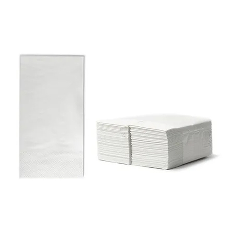 SERVIETE 33 x 33 cm, bele, 2-slojne, 1/8 zložene, 80 kos/pak
